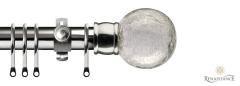 Dimensions 28mm Crackled Glass Options Pole Set Polished Silver
