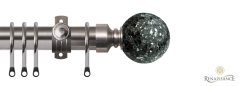 Dimensions 28mm Black/Silver Mirror Mosaic Ball Options Pole Set Brushed Nickel