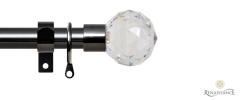 Extensis 19 Clear Crystal Cut Diamond Extendable Pole Set Black Nickel