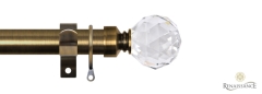 Extensis 28 Clear Crystal Cut Diamond Extendable Pole Set Antique Brass