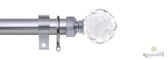 Extensis 28 Clear Crystal Cut Diamond Extendable Pole Set Chrome