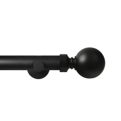 Contract 28 Plain Ball 28mm Eyelet Pole Set with Contemporary Bracket Matt Black