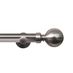 Contract 28 Plain Ball 28mm Eyelet Pole Set with Contemporary Bracket Brushed Nickel