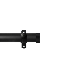 Contract 28 End Cap 28mm Eyelet Pole Set with Adjustable K Bracket Matt Black