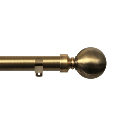 Contract 28 Plain Ball 28mm Eyelet Pole Set with Long L Bracket Antique Brass