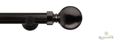 Dimensions 28mm Plain Ball Contemporary Eyelet Pole Set Black Nickel