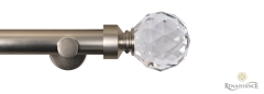 Dimensions 28mm Clear Crystal Cut Diamond Contemporary Eyelet Pole Set Titanium
