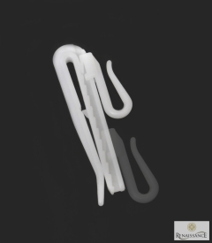 White Plastic Adjustable Pin-On Curtain Hooks