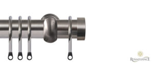 Contract 29 End Cap 29mm Pole Set with Extendable Brackets Stainless Steel