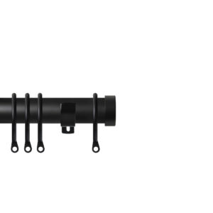 Contract 28 End Cap 28mm Pole Set with Long L Brackets Matt Black