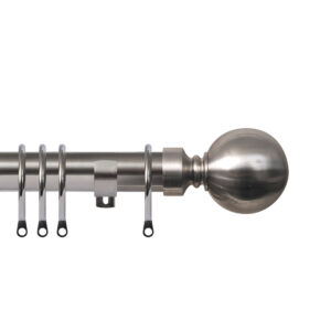 Contract 28 Ball 28mm Pole Set with Short L Brackets Brushed Nickel