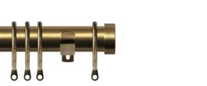 Contract 28 End Cap 28mm Pole Set with Short L Brackets Antique Brass