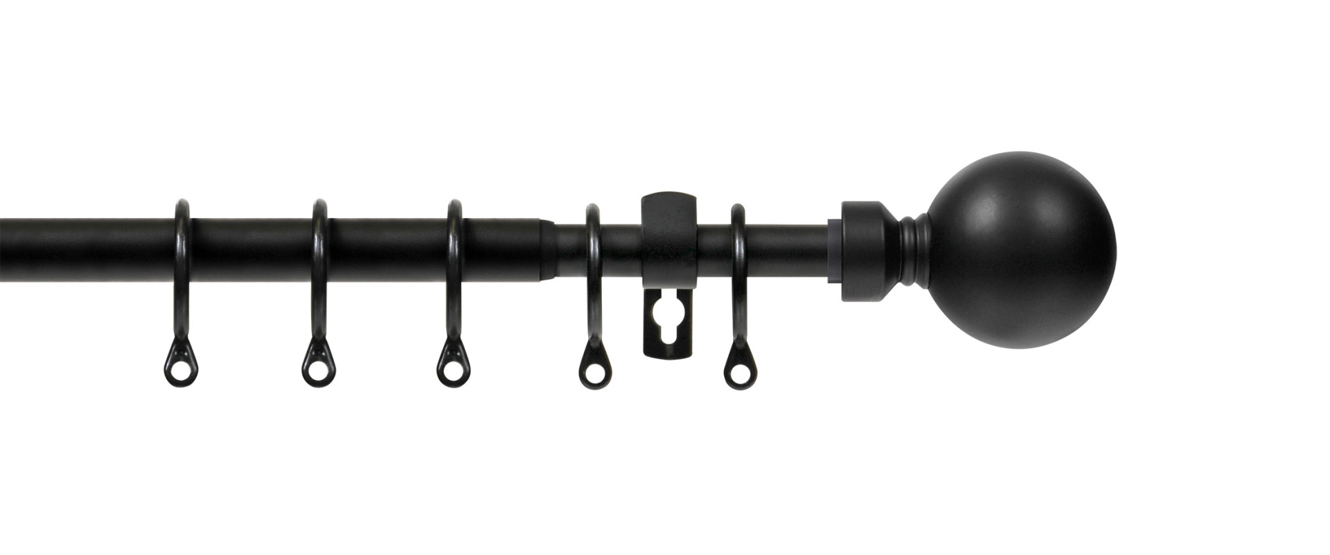 Extensis 16mm Ball End Curtain Pole Sets Matte Black