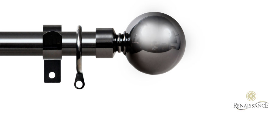Extensis 19mm Ball End Curtain Pole Sets Black Nickel