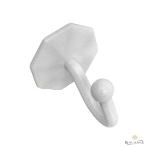 White Self Adhesive Hexagonal Tieback Hook Pack of 50