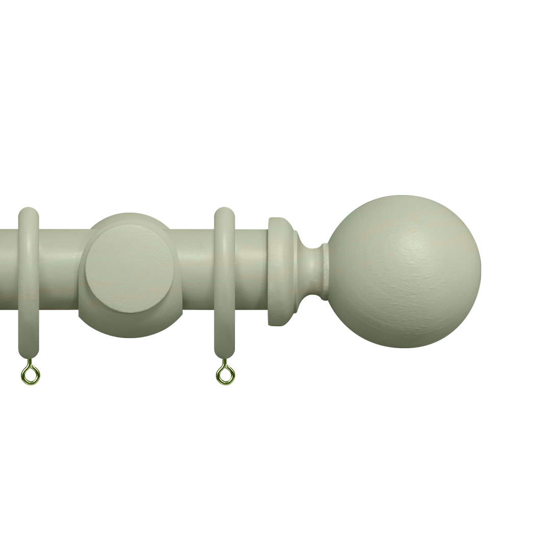 Natur Shades 50mm Wooden Curtain Pole Kit Light Gray