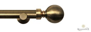 Dimensions 28mm Ball Finial Eyelet Pole Set with Contemporary Bracket Antique Brass