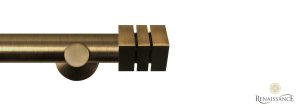 Dimensions 28mm Cube Finial Eyelet Pole Set with Contemporary Bracket Antique Brass