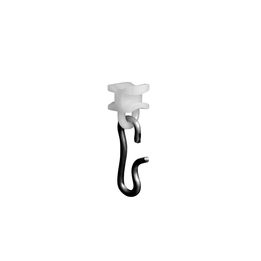 6mm Gliders with Metal S-Hook - White