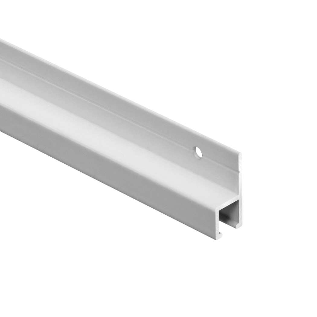 U-Section Wall Fix Face Fix 600cm Rail Only White