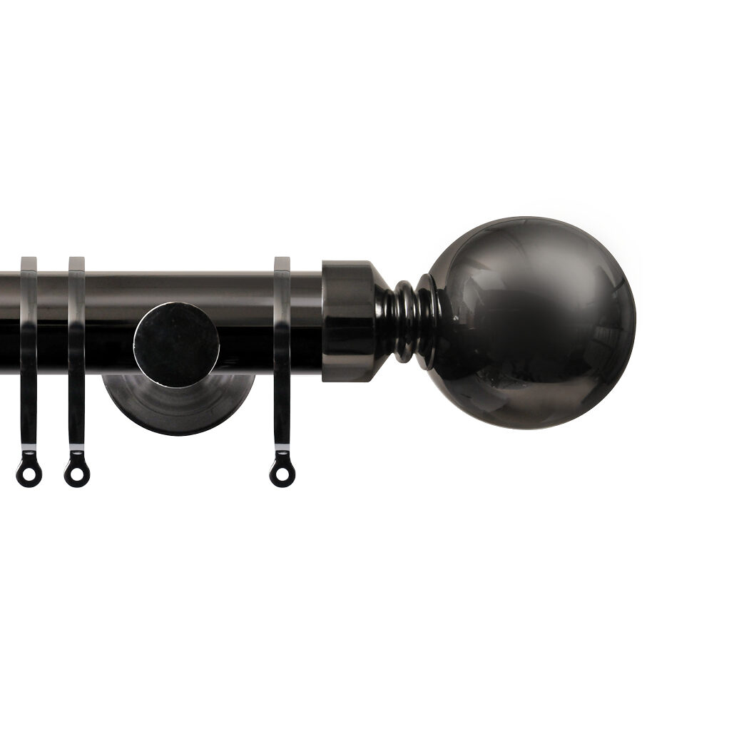 Contract 35 Ball 35mm Contemporary Brackets Pole Set Black Nickel