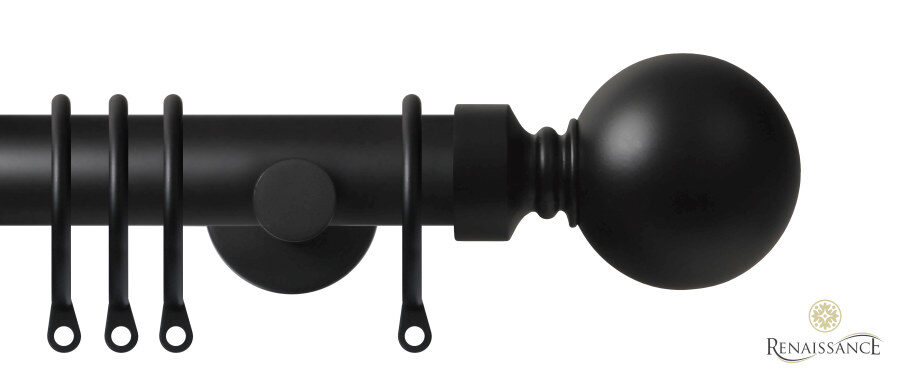 Contract 28 Ball 28mm Pole Set with Contemporary Brackets Matt Black