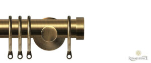 Contract 28 End Cap 28mm Pole Set with Contemporary Brackets 160cm (63") Antique Brass