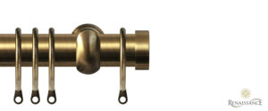 Contract 28 End Cap 28mm Pole Set with Extendable Brackets Antique Brass
