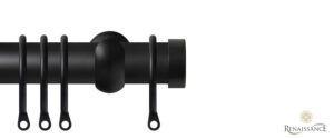 Contract 28 End Cap 28mm Pole Set with Extendable Brackets Matt Black