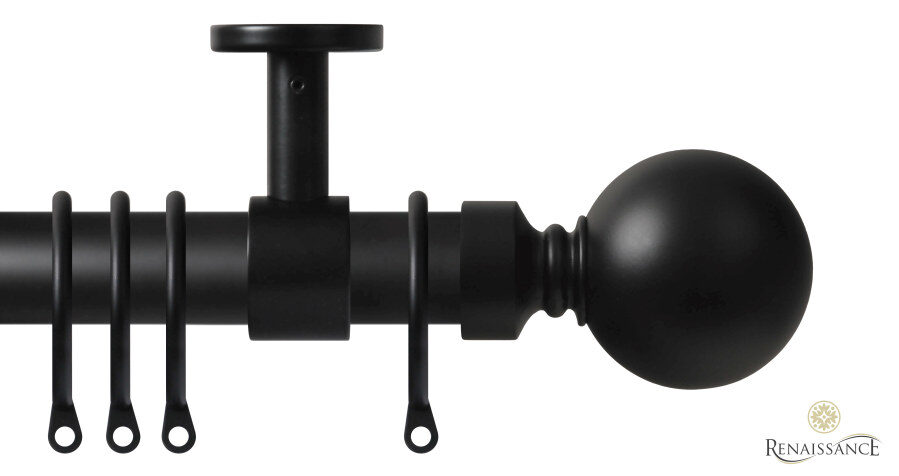 Contract 28 Ball 28mm Pole Set with Ceiling Brackets Matt Black