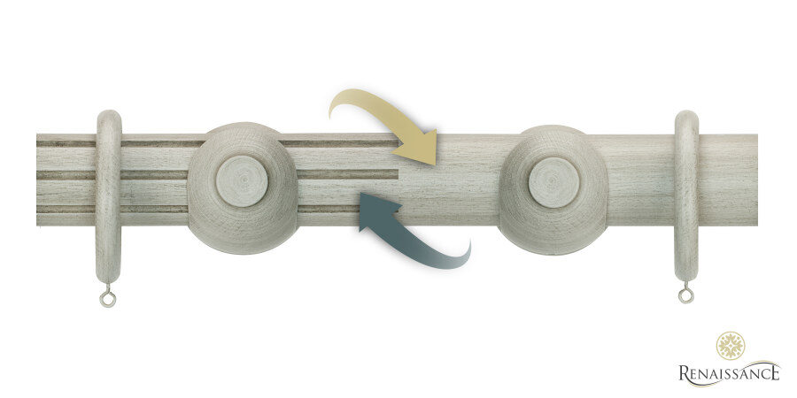 Duet 50mm Pole Set Excluding Finials  Chateau Grey