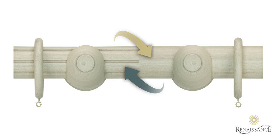 Duet 50mm Pole Set Excluding Finials  Travertine