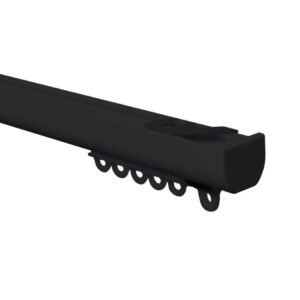 Silent Glide Uncorded Metal Curtain Track Kit Roller Gliders Black