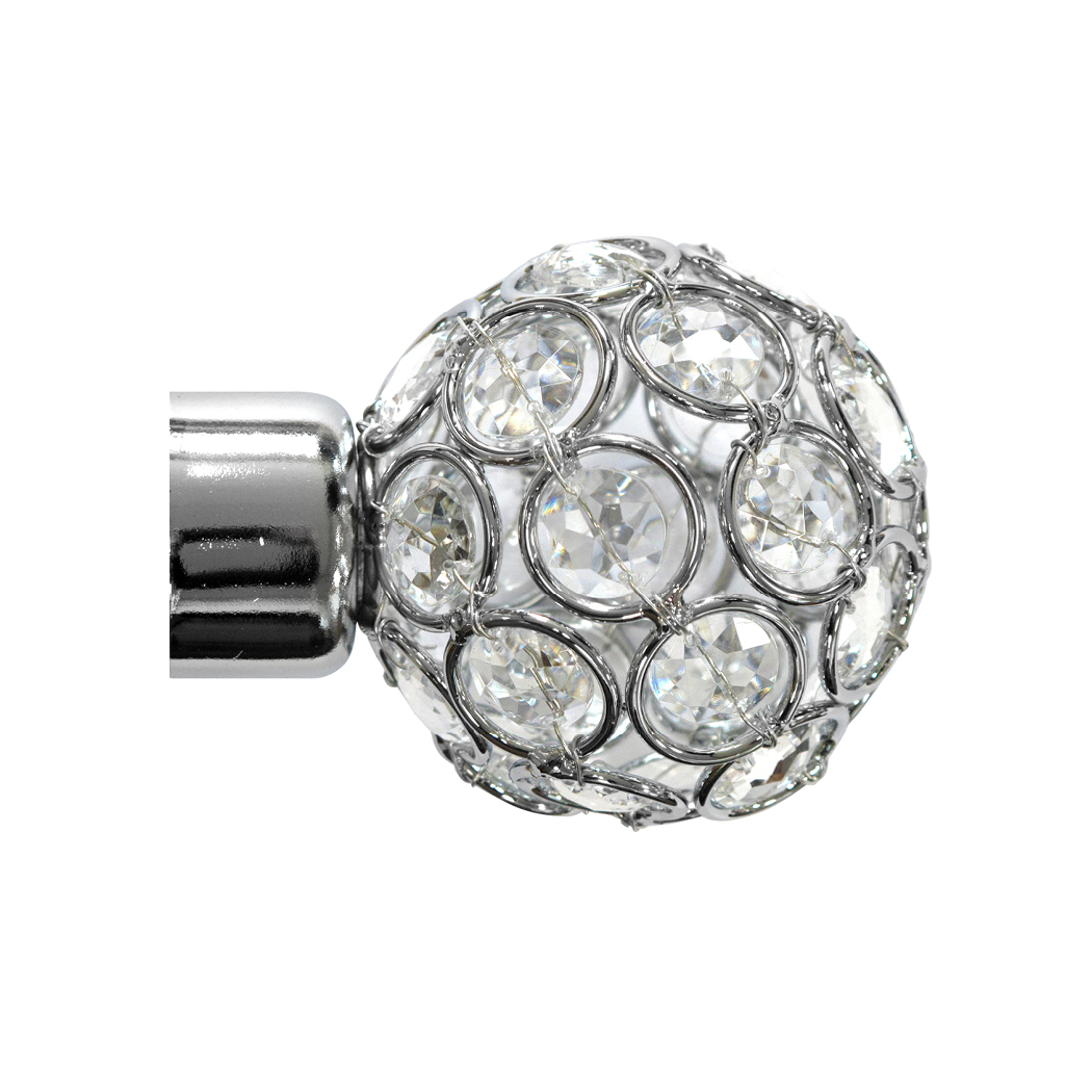 Dimensions 28mm Metal Curtain Pole Finial – Pair (Crystal Beads)