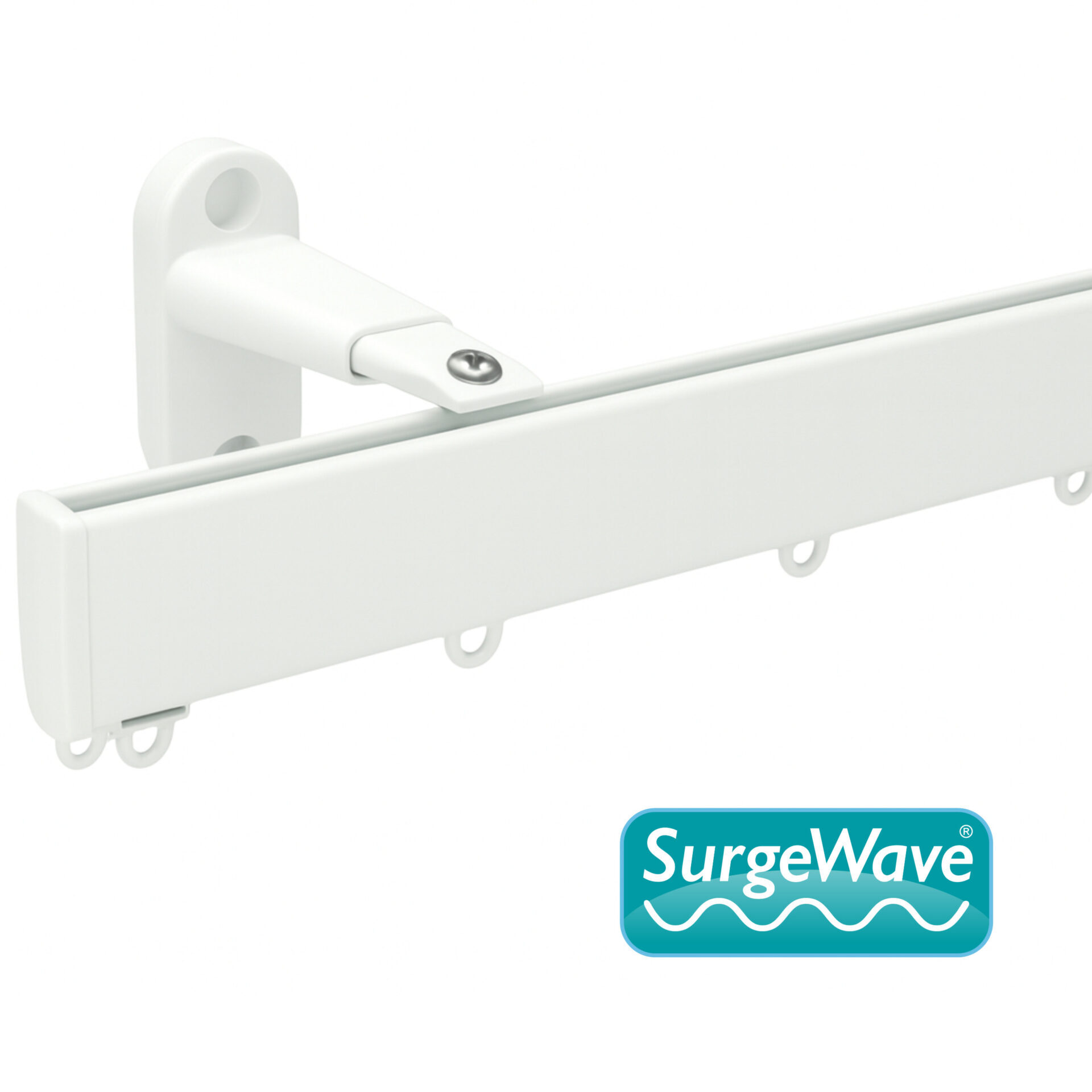 Motiva Flat Uncorded Metal Curtain Track Kit 80mm SurgeWave Gliders White